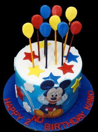 Mickey Mouse Birthday Cake (2-tier) - Eve's Cakes