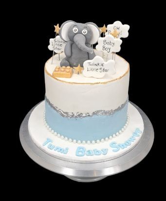 Elephant Baby Shower Cake Decorations, Baby Elephant Cake Topper,  Clothesline Cake, Fondant, Handmade Edible, Fondant plaque, elephants cake