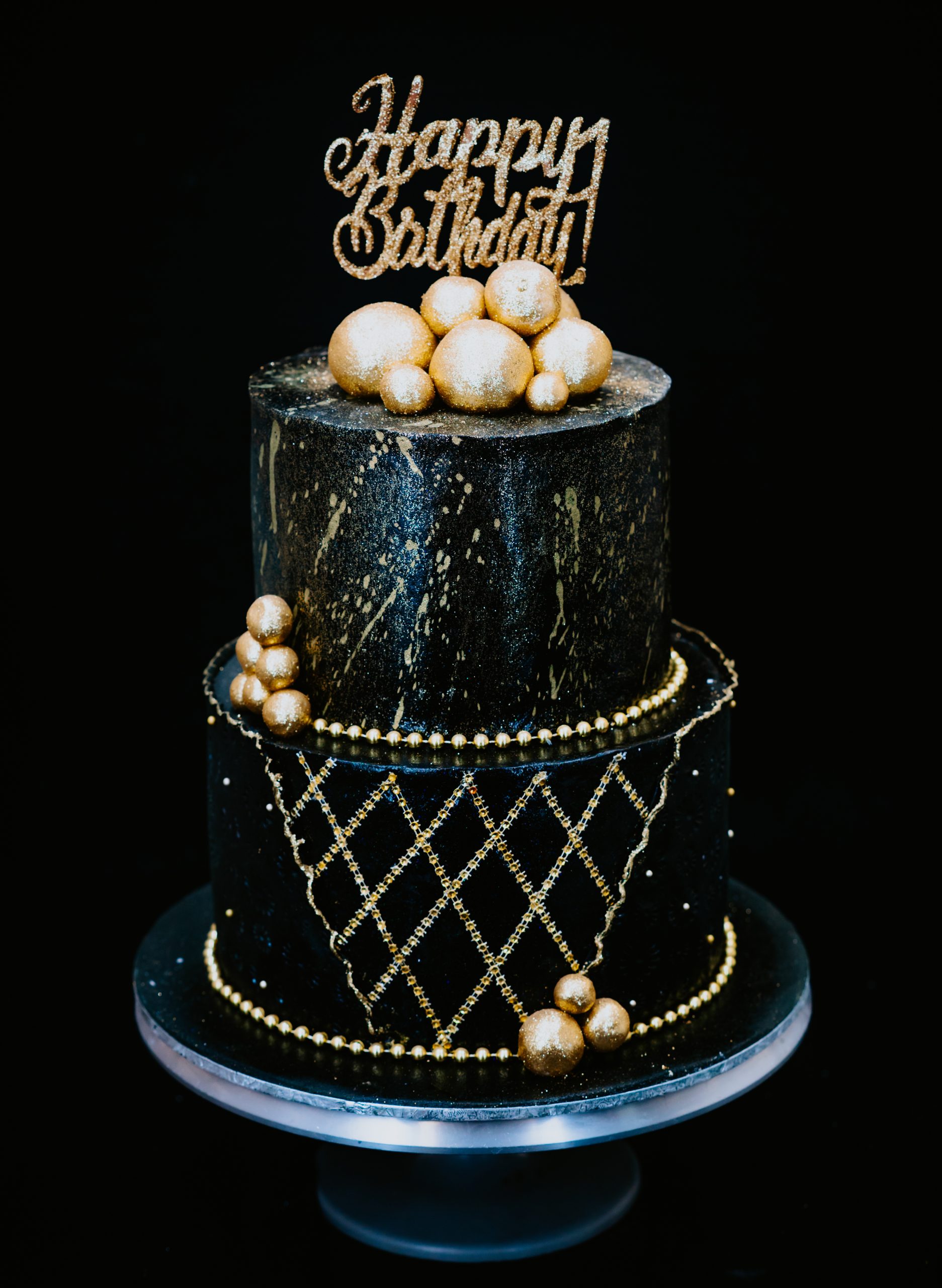 Elegant Black Gold Birthday Cake Cake Zone