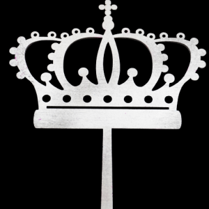 Silver Cross and Crown Cake Topper