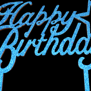 Blue Happy Birthday Cake Topper