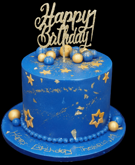 Blue & White Birthday cake for man - Decorated Cake by - CakesDecor